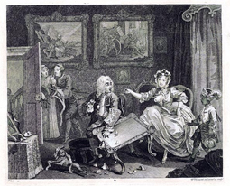 Hogarth, William　（1697-1764）<br />
A Harlot's Progress, The Quarrel with her Jew Protector　1732/1800-10
