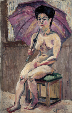 Yorozu, Tetsugoro 《Nude Woman with a Parasol》1913
