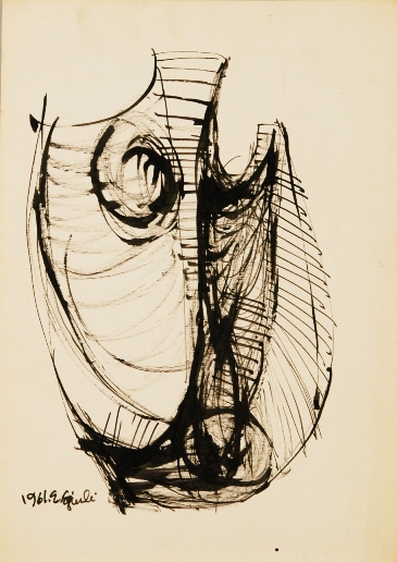 EGUCHI Shu, Drawing, 1961, ink, The Museum of Modern Art, Kamakura & Hayama