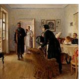 Ilya Repin, They Did Not Expect Him, 1884-1888, cThe State Tretyakov Gallery