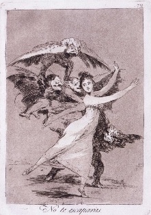 フランシスコ・デ・ゴヤ《「ロス・カプリーチョス（気まぐれ）」72　お前は逃げられまい》1797-98年　エッチング、アクアティント、紙、当館蔵