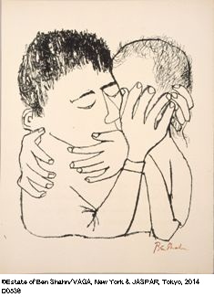 ベン・シャーン、版画集『一行の詩のためには…：リルケ「マルテの手記」より』《愛に満ちた多くの夜の回想》1968年 当館蔵（麻生コレクション）©Estate of Ben Shahn/VAGA, New York & JASPAR, Tokyo, 2014/D0536