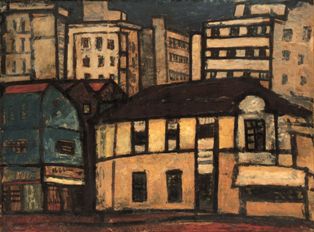 松本竣介《建物》1935年 当館蔵